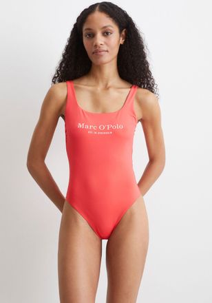 Marc O'Polo Badeanzug MARC OPOLO, Damen, Gr. XL, N-Gr, orange (sunset coral), Elasthan, Polyamid, unifarben, Badeanz&uuml;ge Badeanzug, schnelltrocknend, tiefer R&uuml;cken