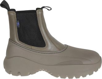 Burberry Stijlvolle Chelsea Boots - Heren - Chelseaboots - Grijs - 44 EU - Leer - Schoenen