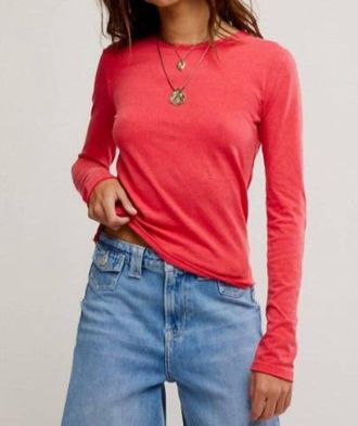 Free People Nova Long Sleeve Tee In Rococco Red