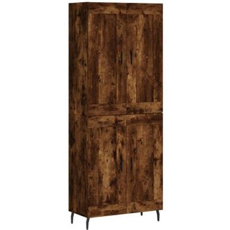 vidaXL Vidaxl - Aparador Alto Madera Contrachapada Roble Ahumado 69,5x34x180 Cm