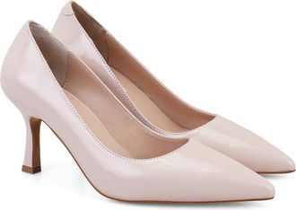 Desa Womens Patent Leather Classic Heels - Stiletto Heel, Breathable | Nude - 36