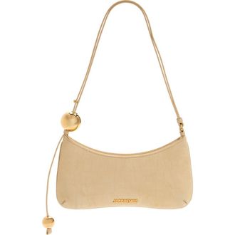 Jacquemus Le Bisou Perle Croc Embossed Suede Shoulder Bag in Beige at Nordstrom