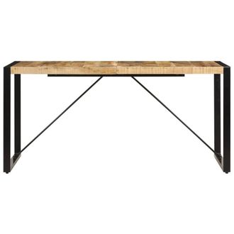 Berkfield Home Dense Dining Table 160x80x75 cm Solid Mango Wood in Brown | Size: 160 x 80 x 75 cm