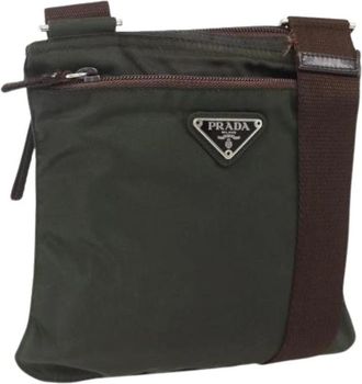 Prada Pre-owned Vintage Cross Body Bag - Dames - Vintage Schoudertas - Groen - ONE Size - Nylon - Vintage