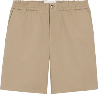 Ami Minimalist Straight-Cut Shorts with Elastic Waistband