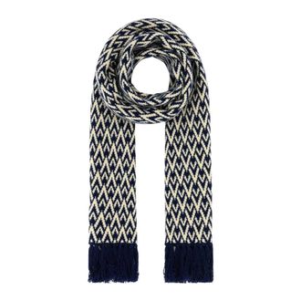 Valentino Garavani Embroidered Wool Toute La V Scarf - male - Valentino Garavani - Winter Scarves - Multicolor - ONE SIZE - Accessories