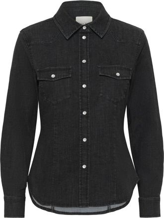 Part Two Zwarte Denim Shirt met Zakken - Dames - Spijkeroverhemden - Zwart - L - Denim - Overhemden