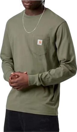 Carhartt Work in Progress L/S Pocket T-Shirt - Heren - Longsleeves - Groen - S - Katoen - Tops