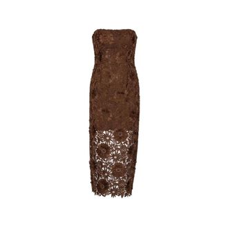 Rotate ROTATE Birger Christensen, Party Dresses, female, Brown, Size: L Dress