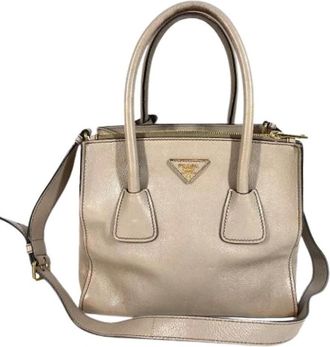Prada Pre-owned Vintage Tote Bag - Dames - Vintage Shopper - Beige - ONE Size - Leer - Vintage