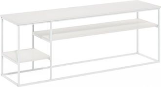 Furinno Moretti Modern Lifestyle TV Stand for TV up to 65 Inch, Solid White/White