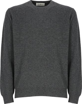 Della Ciana Grey Wool-Blend Crew Neck Sweater