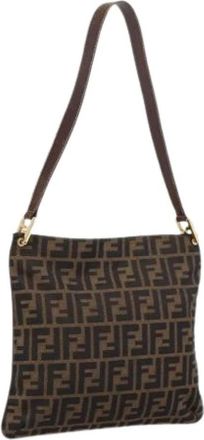 Fendi Pre-owned Zucca Canvas Shoulder Bag - Dames - Vintage Schoudertas - Bruin - ONE Size - Vintage