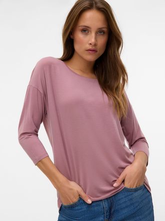 Vero Moda 3/4-Arm-Shirt VERO MODA VMAVA 3/4 TOP JRS GA NOOS, Damen, Gr. XL, nostalgia rose, Jersey, Obermaterial: 95% Lyocell, 5% Elasthan, unifarben, normal, R