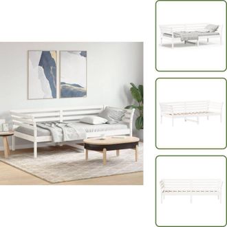 vidaXL The Living Store Dormeuse senza Materasso Bianco 100x200 cm Legno Massello Pino - Divano letto