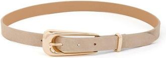 Ettika Snakeskin Print Leather Belt in Shiitake And Gold at Nordstrom, Size X-Small