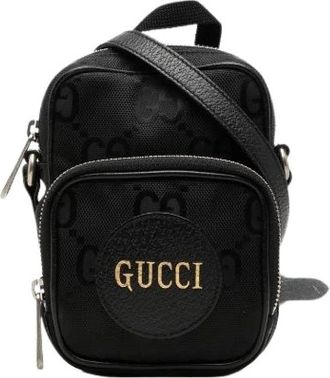 Gucci Pre-owned Off The Grid Nylon Leather Shoulder Bag - Dames - Vintage Schoudertas - Zwart - ONE Size - Nylon - Vintage