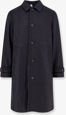 Hev&ograve; Cappotto Loconia in misto lana con motivo spigato - HEVO - gender_Man