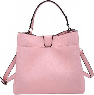 Jen & Co. Womens Tati Lizard Monogrammable Satchel Bag In Sweet Pink