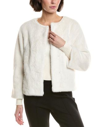 T Tahari Vegan-Fur Jacket
