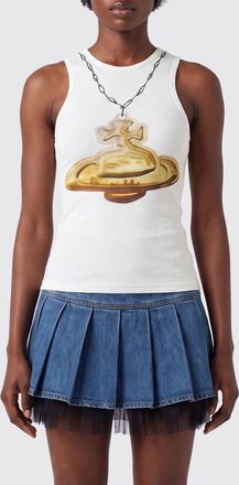 Vivienne Westwood Slim Fit Viscose Jersey Tank Top with Contrast Orb Logo