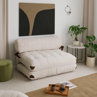 Dmora Sof&aacute; Cama 2 Plazas Surigae, Contenedor, Reclinable, 2 Asientos, 120x75 Cm Blanco