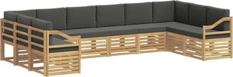 vidaXL Conjunto De Sof&aacute;s De Exterior 10 Uds. Blanco Y Antracita Vidaxl