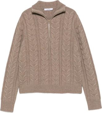 Max Mara Libero Cable-knit Quarter-zip Sweater