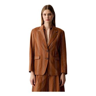 Benetton Dames, Jassen, Bruin, Maat: XS Linnen
