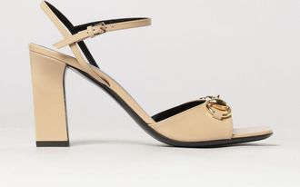 Gucci Sandali Signora in pelle spazzolata con morsetto Horsebit e tacco alto