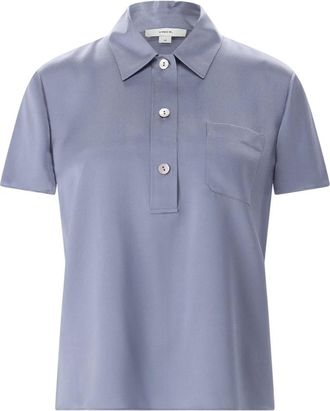 Vince Tops, Dames, Blauw, S, Polo Shirt