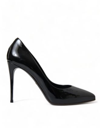 Dolce & Gabbana Zwarte Patenten Leren Hakken Schoenen