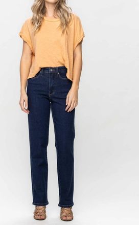 Judy Blue Womens High Waist Tummy Control Classic Straight Jeans In Blue