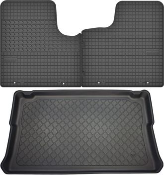 OEM Renault Trafic Iii Van Desde 09.2014 Set - Alfombrillas De Goma Para Coche + Alfombrilla Para Maletero