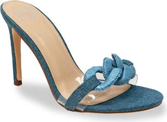 Chase + Chloe by Intouch Footwear Chunky Link Stiletto Mule Sandal in Denim at Nordstrom Rack, Size 6.5