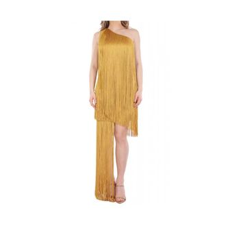 Elisabetta Franchi Dames, Jurken, Geel, Maat: M Satijn