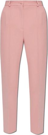 Dolce & Gabbana Broek met omslag - Dames - Slim Fit Broeken - Roze - XS - Wol - Broeken