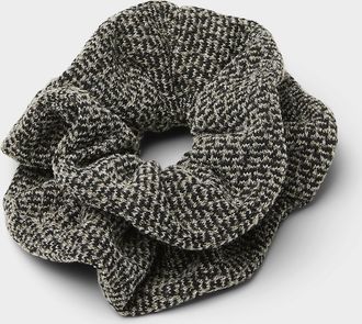 Simons Womens Large double-look tweed scrunchie