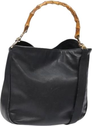 Gucci Tweedehands leren handtassen - Dames - Vintage Schoudertas - Zwart - ONE Size - Leer - Vintage