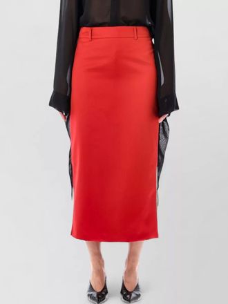 Frankie Shop alrose high waist satin midi skirt