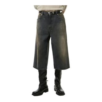 Our Legacy Cropped Jeans, male, Gray, Size: 2XL Capri Cut Nebula Wash