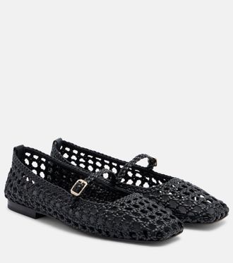 Souliers Martinez Paris woven leather Mary Jane flats