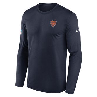 Nike Chicago Bears Legend Small Logo Nike Mens Dri-FIT NFL Long-Sleeve T-Shirt in Blue | 02TJ41L7Q-FEJ