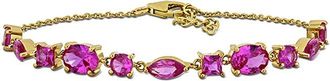 Rina Limor Gold-Plated Silver 7.00 Ct. Tw. Lab-Grown Sapphire Bracelet