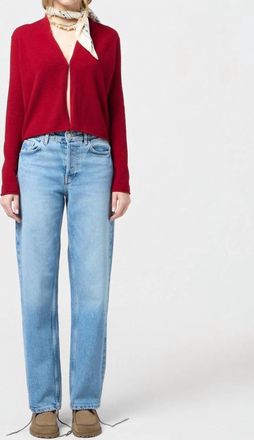 Guest In Residence Stealth Hook Front Cardigan In Ruby