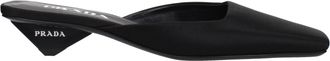 Prada Black Satin Flat Womens Sandals