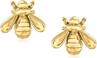 RS Pure by Ross-Simons 14kt Yellow Gold Bumblebee Stud Earrings