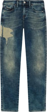 Diesel Donkerblauwe Jeans met Worn Effect - Dames - Loose Fit Jeans - Blauw - W23 - Katoen - Jeans