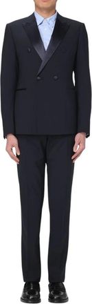 Emporio Armani Elegante Double-Breasted Smoking Jurk - Heren - Business pakken - Blauw - M - Kostuums