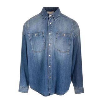 Alexander McQueen Gedistilleerde Denim Overshirt - Heren - Spijkerjassen - Blauw - S - Leer - Jassen